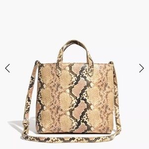Madewell transport tote snake skin edition